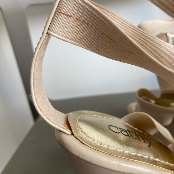 CATHY Beige material heels - Picture 8 of 8